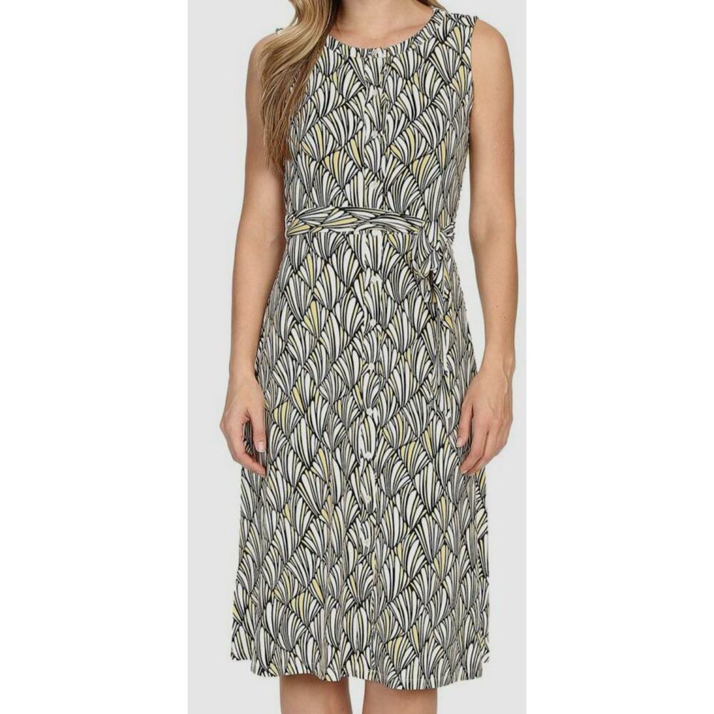 Tommy Bahama Seashell Bells Sleeveless Midi Dress Belted Size M